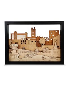 Wooden University of Twente Skyline in gift box - NEW