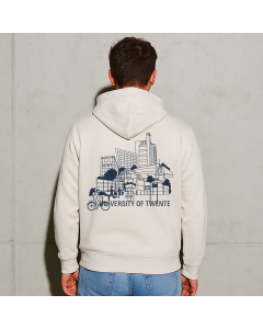Hooded Sweater University of Twente Campus Vintage White